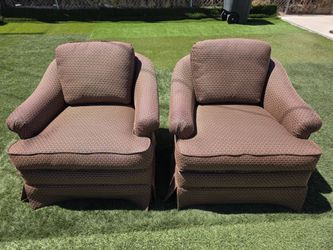 Pair of Vintage Skirted Lounge Chairs - Great Condition