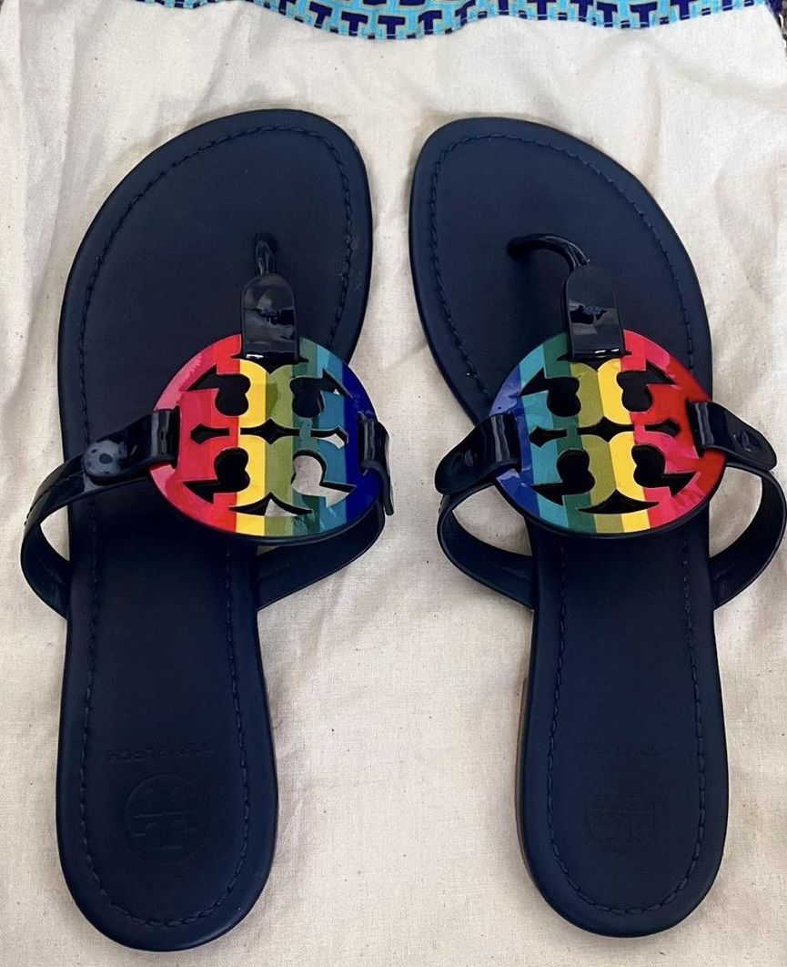 Tory Burch Chanclas Rainbow Tory Burch Bright Rainbow/Royal Navy