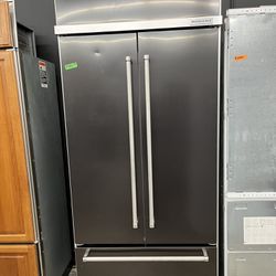 Kitchen Aid Black Stainless Built In 36” Wide Refrigerator 