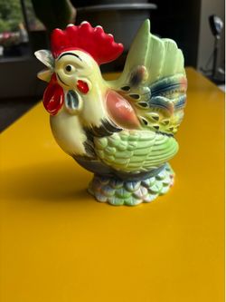 Vintage Ceramic Rooster Wall Pocket Planter