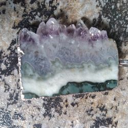 Good Crystal Pendant Lined With Sterling Silver 