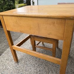 Childs desk vintage Oak