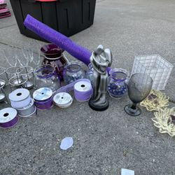 Decorations- Ribbon, Plastic Lotus Candle Holders, Other Candle Holders 