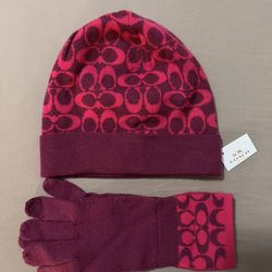 COACH Beanie & Gloves