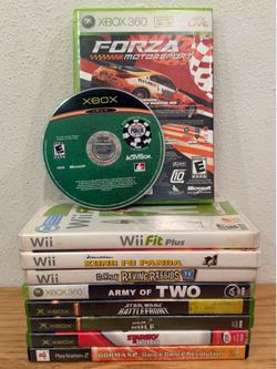 Nintendo Wii Xbox 360 PS2 Game Lot of 10