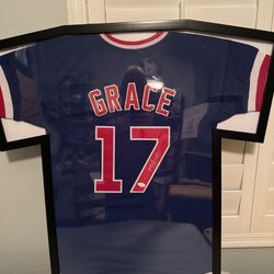 Mark Grace Chicago Cubs Framed Signed Jersey 