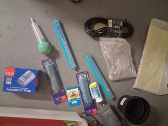 Aquarium Supplies Lot – Air Pump, Air Stones & More