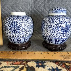 Antique Chinese Blue & White Jars