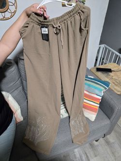 Wide Leg Drawstring Pants Size S-M