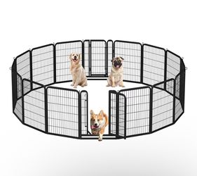 Dog Playpen Outdoor, 32 inch 18 Panels Dog Pen Indoor Heavy Duty Puppy Exercise Pen Metal Pet Fence for RV Camping/Yard/Garden