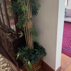Tall Artificial Bamboo Plant w/ Basket – Home Déc
