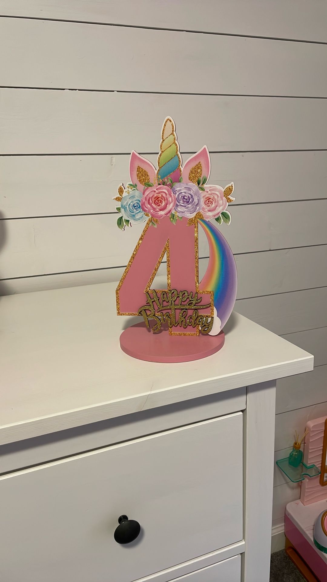 Unicorn Birthday Wood Sign