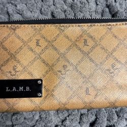 L.A.M.B. Brown Logo Pattern Wallet