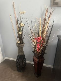 2 Large Floor Vases