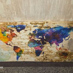 Large canvas print Maps: Urban Style II - colorful world map