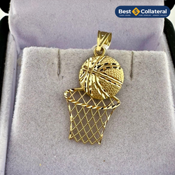 14k Gold Basketball Charm
