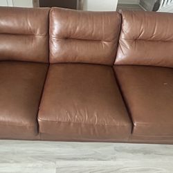Brown Saddle Leather Sofa