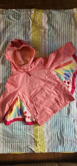 Girls Pink Butterfly Hooded Zip-Up Jacket 2T