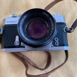 Konica camera with Konica  hexanon AR 57 mm F 1.4 Lens