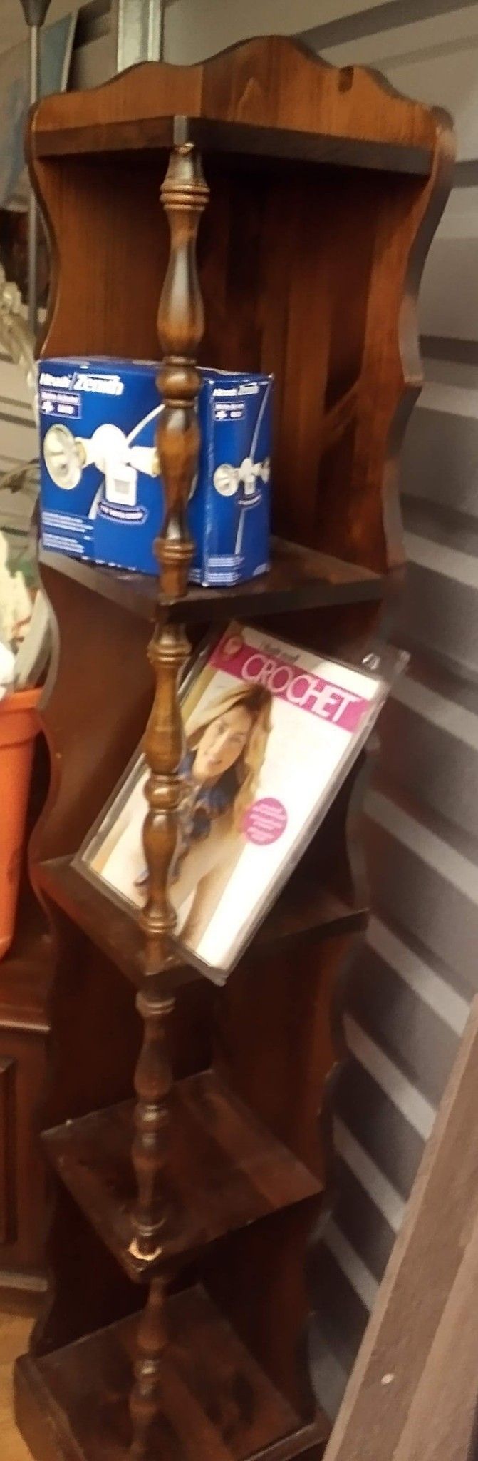 Solid Wood 4 Tier Decorative Book Or Knick Knack Corner Shelf!