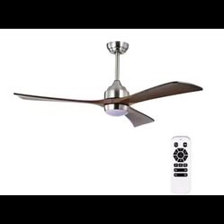52 in. Indoor Sand nickel color Ceiling Fan with Light Kit and Remote Control