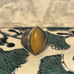 Butterscotch Stone In Sterling Silver Ring Sz 10