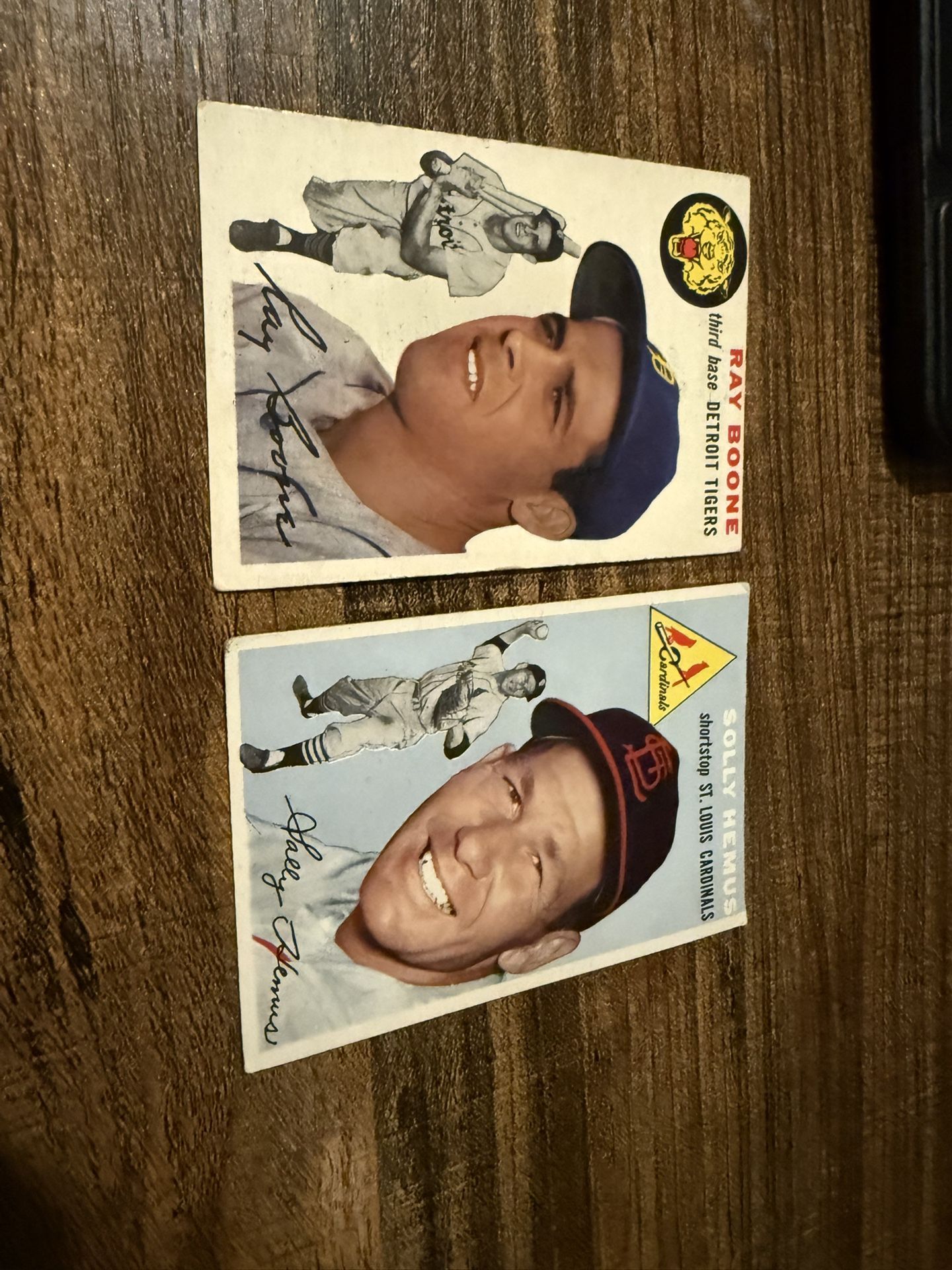 1954 Topps Ray Boone & Solly Hemus Baseball Cards