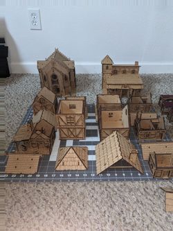 D&D, MDF, miniature terrain - 13 pieces