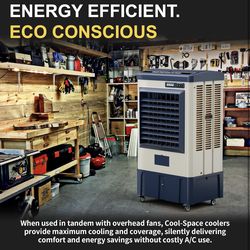 Portable Evaporative Air Cooler, 2200 CFM Swamp Cooler with large 8 Gal Water Tank & 4 Oversized Ice Box, 120° Swing, Upgraded Remote, 12H Timer, 4-in