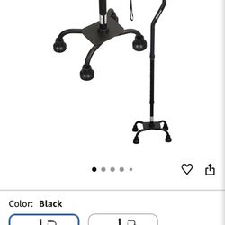 New WHLICKS Quad Cane for Stability, Adjustable Walking Cane with A Large 4 Pronged Base for Balance, Self Standing Cane, 350lbs Heavy Duty Cane with 