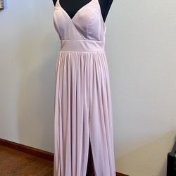 Azazie- 2 Dresses, Dusty Rose V-neck, Low Back Dress