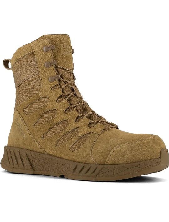 Reebok Men's Rb4360 Floatride Energy Safety Toe 8" Tactical Boot with Side Zipper Coyote Military