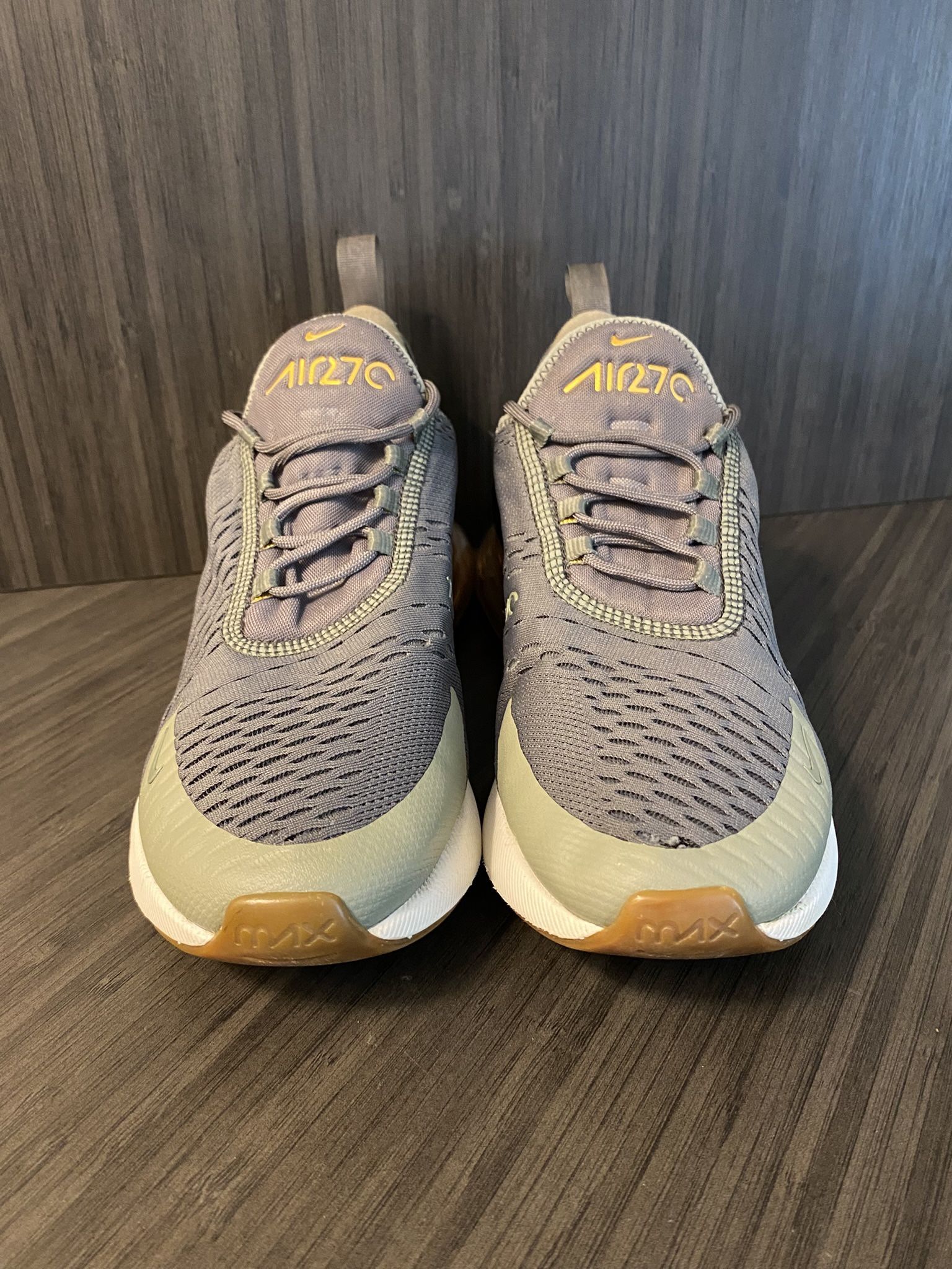 Nike Air Max 270 Dark Stucco Metallic Green/Gold (AV8427 001) Womens Size 9