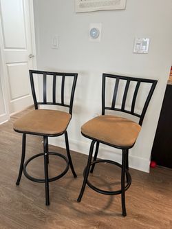 Set of 2 Swivel Bar Stools, must go by Wednesday