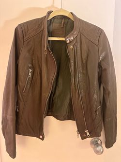 Brown Leather Woman’s Moto Jacket
