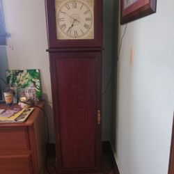 Nice Tall Cabinet With Clock, Made From Sauder  