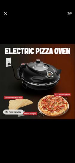 PIEZANO XL 14" Electric Pizza Oven Indoor Countertop Pizza Maker Heats to 800˚F, Ceramic Stone for Crispy Crust Pizza, Cooks in Under 6 Minutes, Dual 