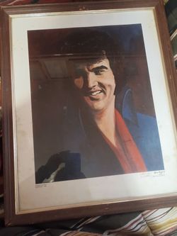 Framed Elvis Print by Brenda Wathen 1976