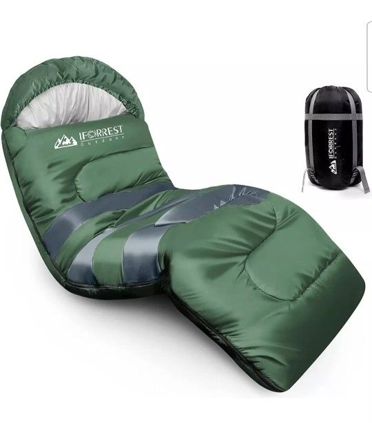 IFORREST 86.6in x 33" XL Sleeping Bag Adult Teens All Seasons Inflatable Pillow 
