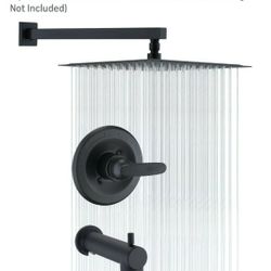 Replacement Faucet Shower Trim Kit for Delta 1300/1400 13/14 Series Set 12in Square Rain Head Black