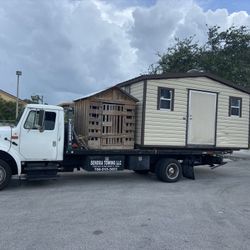 Sheds Relocated ,,, Movemos Casita De Patio Container Rv Crane 
