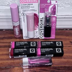 Lot of 8 Pieces - Covergirl and Maybelline Lipsticks - Assorted Colors