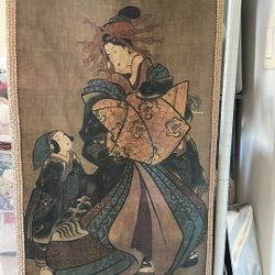 Japanese-style vertical hanging scroll tapestry  