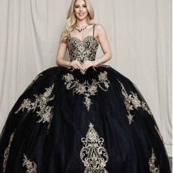 Black & Gold Quince Dress / Quinceñiera