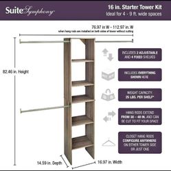 Closetmaid Suitesymphony 16 In. Wide Closet Organizer - Pure White