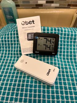 NEW! OBET B61 wireless indoor/outdoor thermometer with a digital display.