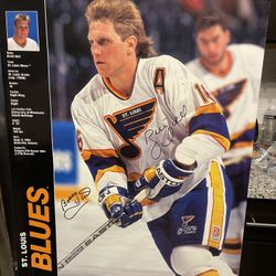 St. Louis blues Brett Hull  autographed poster