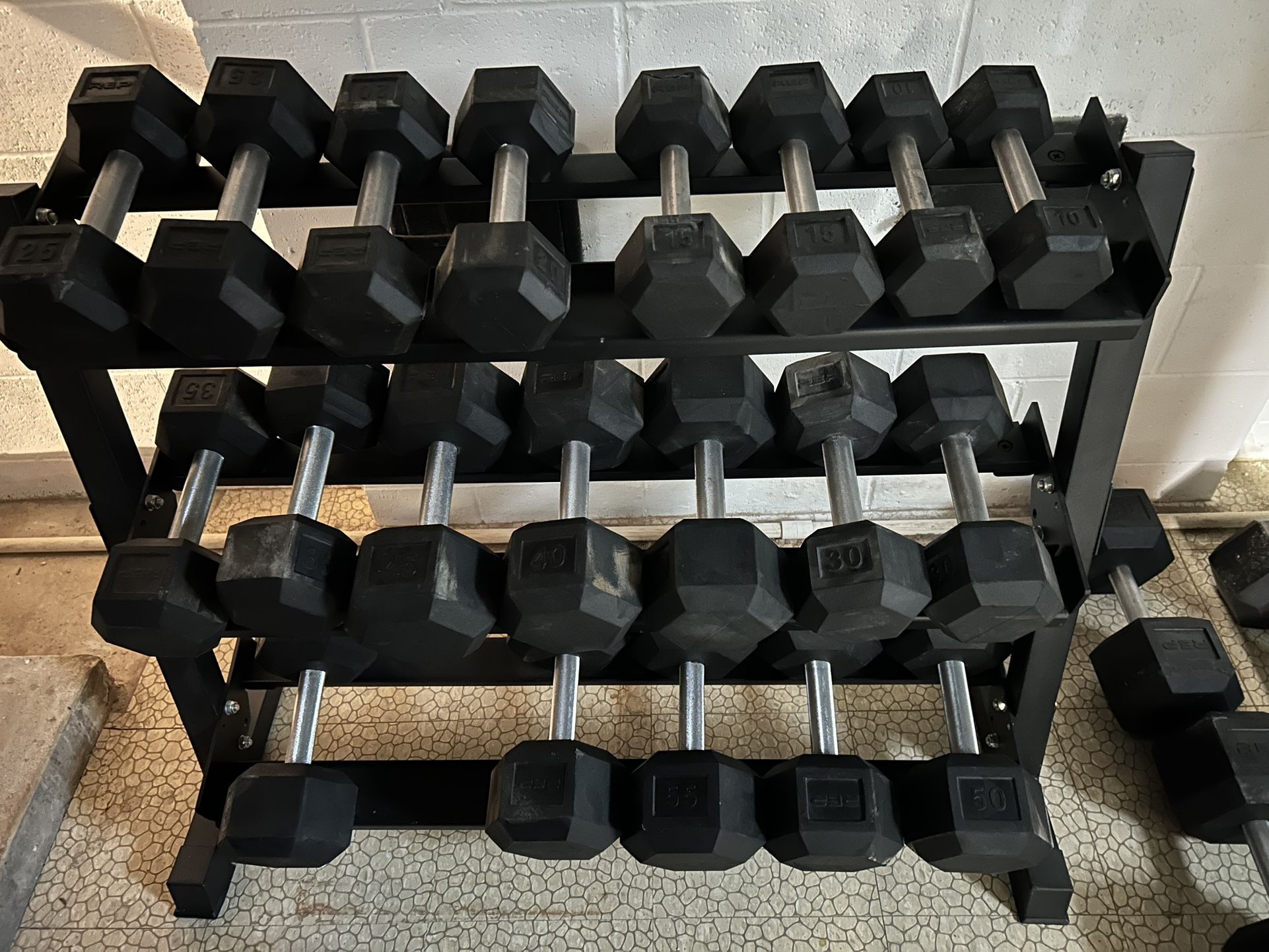 REP Free Weights 60-75 Lb Set W/ Rack