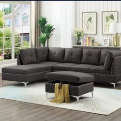 SECTIONAL COUCH WITH OTTOMAN 