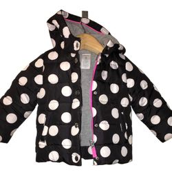 Carters Black & White Polka-Dot Winter Jacket Size 2T. 